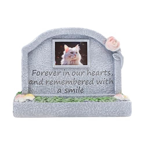 YIXANNX Monument commémoratif pour Animaux de Compagnie, stèle funéraire en résine pour Chat, à Installer sur Un Porche extérieur, Gris, Manquer