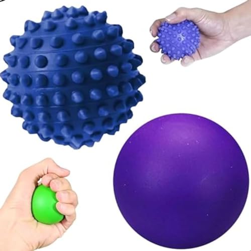 Kit 4 Bolas Para Massagem Bolas Exercitadoras Cravo e Lisa, Esfera Fisioterapica Grip Ball Fisioball
