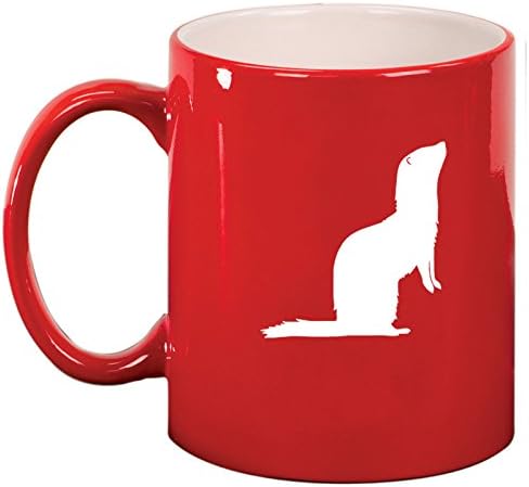 Cerámica Café Té Taza hurón, Rojo