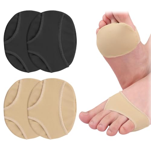 GXGM 2 Par Almohadilla Metatarsal de Gel de Silicona con Forro de Tejido, Almohadillas para Pies, Plantillas Metatarsalgia, Alivia el Dolor del Pie Delantero, Ideal para Tacones y Zapatos Incómodos