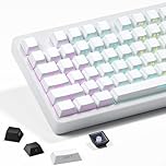SDYZ XVX White Keycaps - Side Print PBT Keycap Set, Double Shot Shine Through Custom Keycaps, PBT Keycaps OEM Profile 136 Keys, Minimalist Style Phantom Keyboard Keycap for Mechanical Keyboards