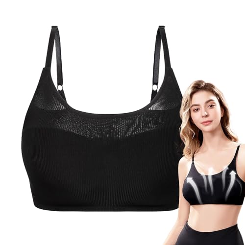 Zahoken Masque Massant Poitrine, Soutien-gorge Sans Fil, Massage Chauffant Intelligent, Appareil Vibrant Chauffant 3 Modes Réutilisable Portable, Pour Allaitement,...