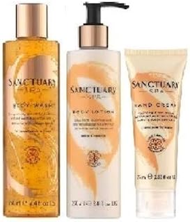 (3 PACK) Sanctuary Spa Body Wash 250ml & Sanctuary Spa Body Lotion 250ml & Sanctuary Spa Hand Cream 75ml