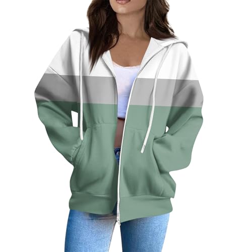 Zip Up Hoodie Women Casual Oversized Sweatshirts - Fall Fashion Fleece Lined Jacket - Thick Warm Coat Winter Clothing