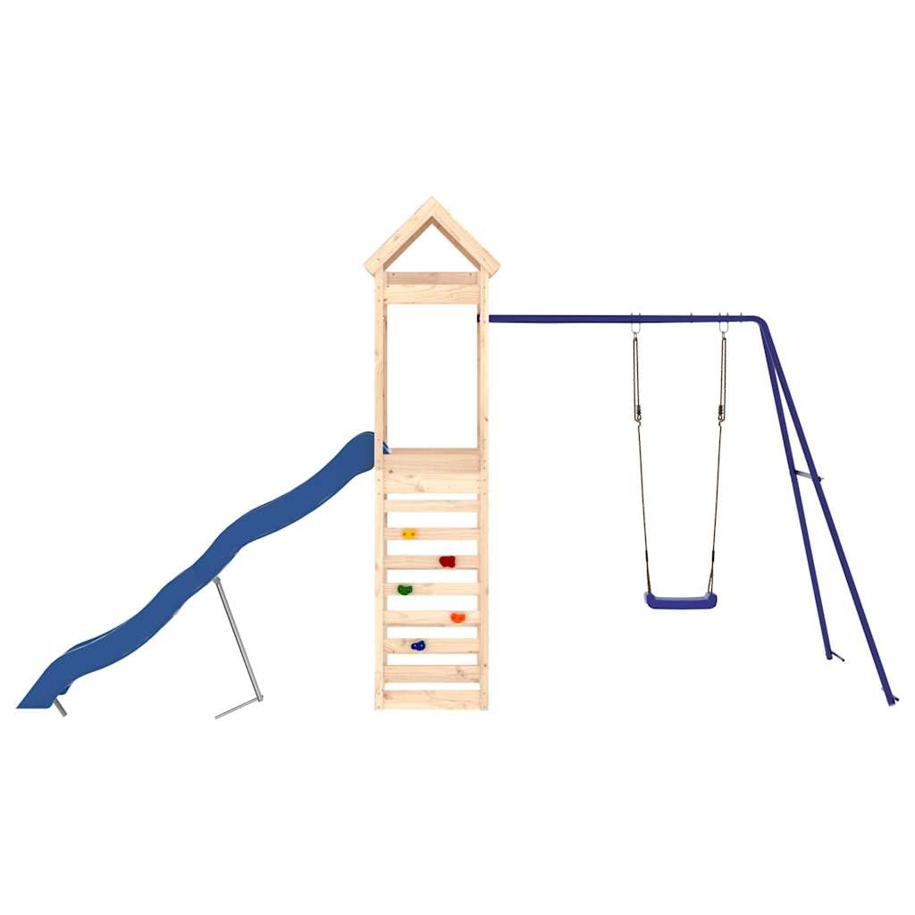 Spielturm aus Massivholz Kiefer mit Rutsche Schaukel Sandkasten für Kinder Garten Outdoor Kinderzimmer 3-8 Jahre robustes Klettergerüst mit Befestigung Zubehör für Kleinkinder Mädchen Jungen