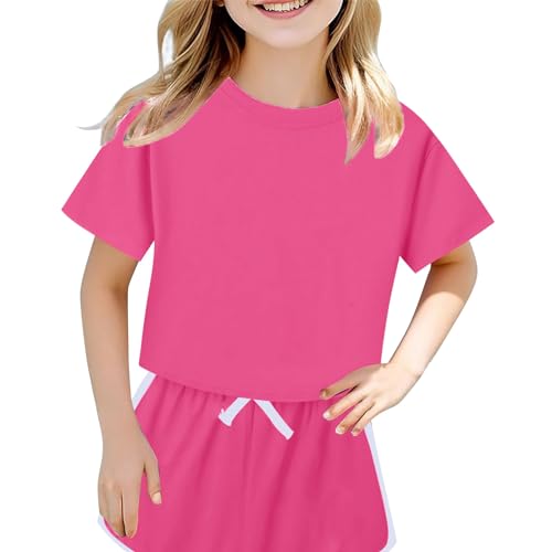 Girls 2 Piece Outfits Short Sleeve T Shirt and Shorts for Girls Short Sets Activewear 𝐋ounge Sets Cute Tween Clothes