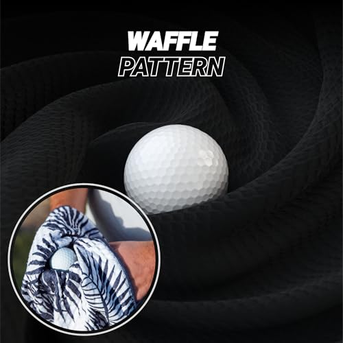 Image of Blue Tees Golf - 4 in 1 Magnetic Bag Towel - Black w /Gray Stripe