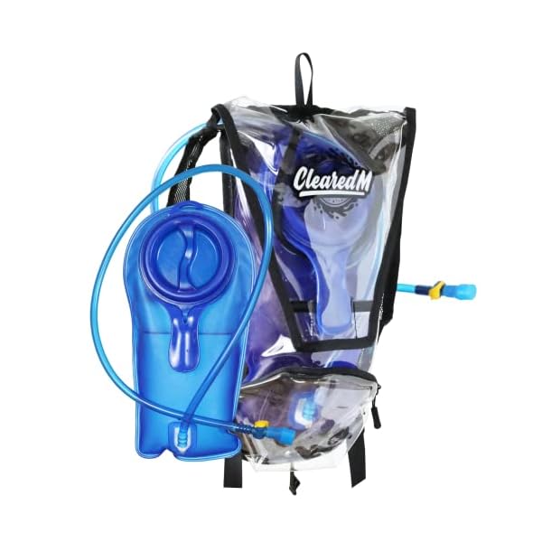 Clear-Hydration-Pack-Clear-Backpack-with-15L-Water-Bladder-Included-Hydropack-for-Festivals-and-Raves ClearedM Clear Hydration Pack - Clear Backpack with 1.5L Water Bladder Included, Hydropack for Festivals and Raves