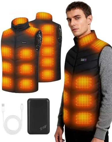 Heated Vest for Men with 15,000 mAh Battery Pack, Lightweight Men...