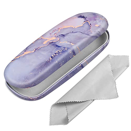 Image of FINTIE Hard Shell Eyeglasses Case, Portable Protective Glasses Cover Eyeglass Holder Box with Cleaning Cloth for Men Women