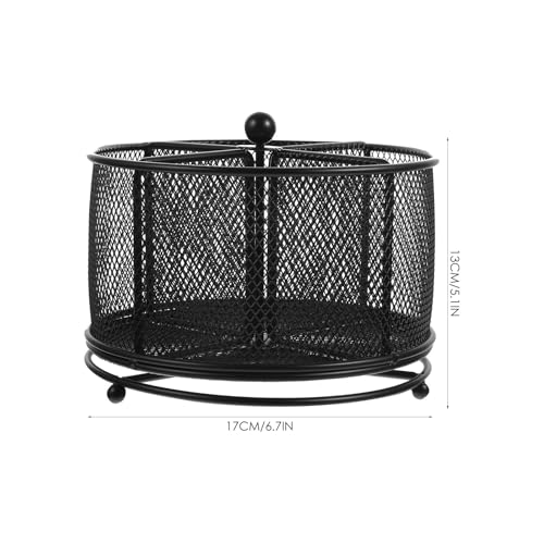 Soporte para cubiertos de metal negro con rotación fluida y acabado Premium 3