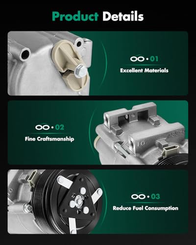 Image of SCITOO AC Compressor for Ford for Freestar 3.9L 4.2L 2004-2007 | Fast Cooling, Ultra Low Noise (≤72 dB)Air Conditioner Compressor with Clutch, Easy Installation, 58157 F8FH19D629BMA