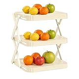 Multi Layer Prep Tray Storage Rack - Stackable Serving Organizer for Party Buffet Kitchen Use | BPA Free with Stainless Steel Frame, Foldable Tiered Tray Holder, Space Saving