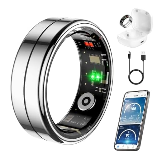 Fit Ring, Smart Health Rings for Women Men with Heart Rate,Blood Oxygen,HRV,Stress Level, Sleep Monitor, Step Tracker, No Subscription Fee, IP68 Waterproof Smart Ring for iphone &Android (Silver, 10#)