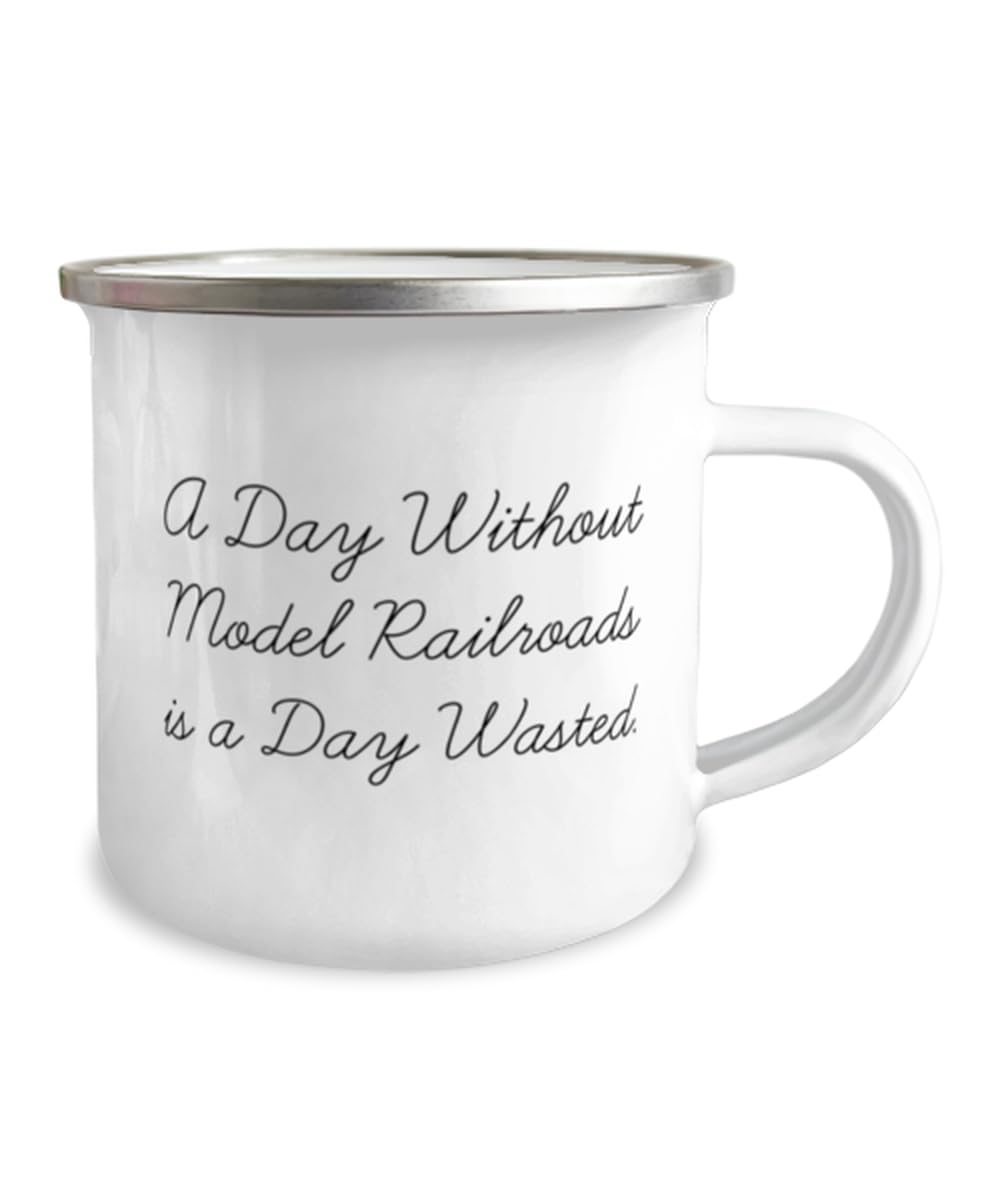 Sarcasm Model Railroads 12oz Camper Mug, A Day Without Model Railroads is a Day Wasted, Cute For Friends From Friends, Model trains, Train sets, Toy trains, Electric trains, train set, Ho scale