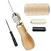 Produktbild Professional Speedy Stitcher Nhen Awl Hand Stitcher Repair Tool Kit f¨¹r Leder und schwere Stoffe, inkl. 2 Nhnadeln und Leinenzwirn + 260M 150D 0.8MM Flat Leder Nhen Faden gewachst(Beige)