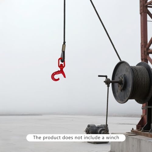 Heavy Duty 1/2" x 100ft Winch Cable with Swivel Hook - 4400Lbs Breaking Strength, Self-Locking Wire for SUVs, Trucks, Off-Road Vehicles, Towing & Recovery