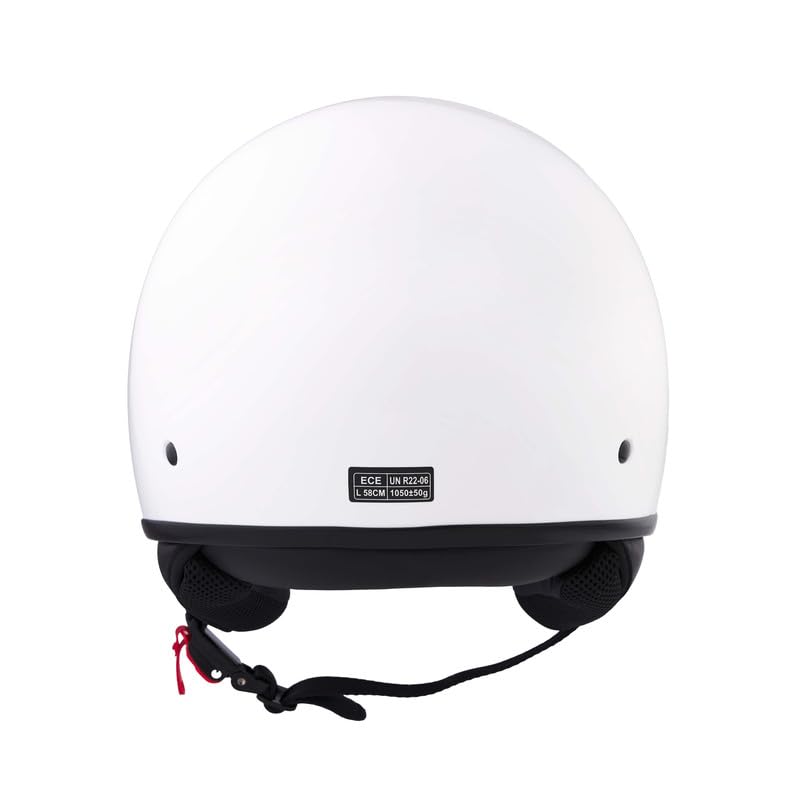 BHR Casco Demi-Jet 839 Scooter Omologato ECE 22.06 con Frontino e Sgancio Micrometrico Bianco M