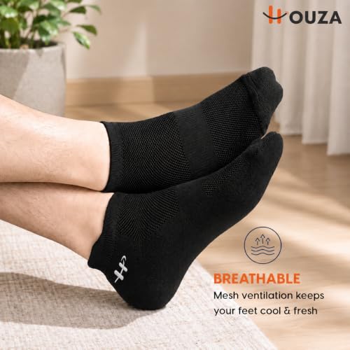 Image of HOUZA Bamboo Ankle Socks For Men | Anti-Bacterial, Breathable & Odour-Free | 3X Softer Than Cotton Socks | Ideal for Sports, Walking, Gym & Daily Wear | Sizes- (UK 7-10)