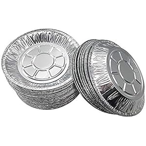 Disposable Aluminum Round Plate Pie Tins – Foil Tart & Pie Pans, Sturdy & Recyclable, Perfect for Baking, Catering & Takeaway – Approx 5 Inch Base/Approx 7 Inch Top Diameter (20)
