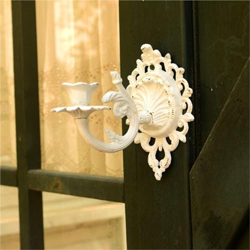 Candelabros de pared de hierro blanco para decorar paredes vacías 3
