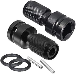 Gasea 2 Pack 1/2 Square Drive to 1/4 Hex Shank Socket Adapter Quick Release Chuck Converter for Impact Ratchet Wrench Screwdriver Bit