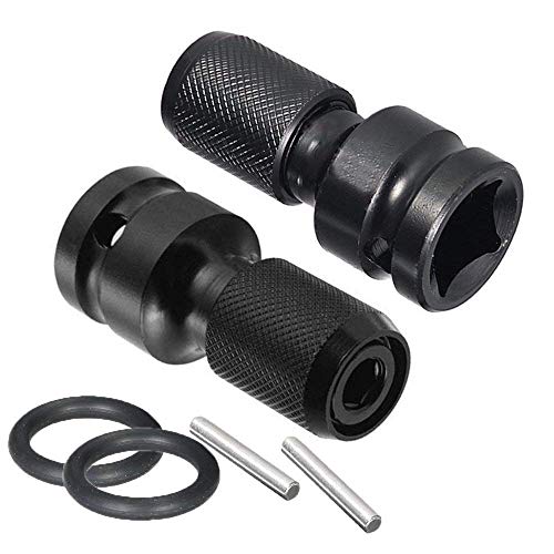 Gasea 2 Pack 1/2 Square Drive to 1/4 Hex Shank Socket Adapter Quick Release Chuck Converter for Impact Ratchet Wrench Screwdriver Bit