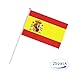 25 Pack Hand Held Small Mini Spain Spanish Stick Flag Round Top National Country Flags,Party Decorations Supplies For Parades,World Cup,Festival Events,International Festival