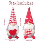 Hojalis 2 Pcs Valentines Day Gnome Gonk Decorations, Mr & Mrs Handmade Plush Scandinavian Tomte with Hearts, Valentine Gifts for Her Wife Girlfriend, Faceless Dwarf Elf Ornament for Home Table Decor - Image 3