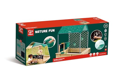 Hape Ensemble bac à Sable Cabana | Bac à Sable, Cuisine, chevalet et Toit Amovible | Jeux d'extérieur pour Enfants