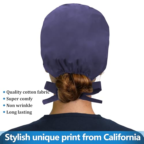 Image of ABAMERICA Working Caps with Button and Sweatband, Adjustable Working Hats for Women Men, One Size(Tie Back or Toggle)