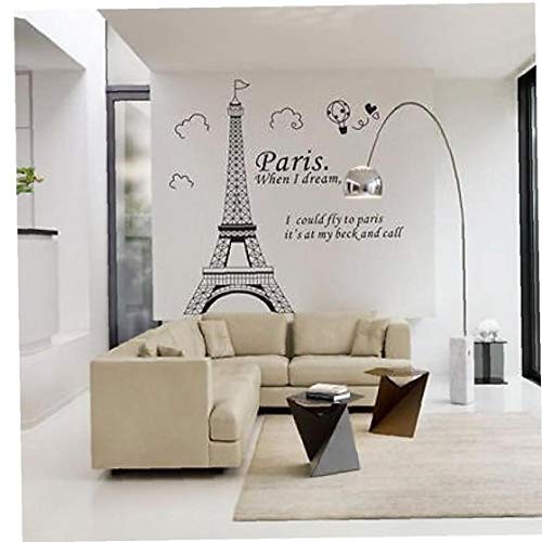 Zonster 1pcs Paris Tour Eiffel Autocollant Citations Art Decal Poster Accueil Chambre Wall Sticker DéCoration