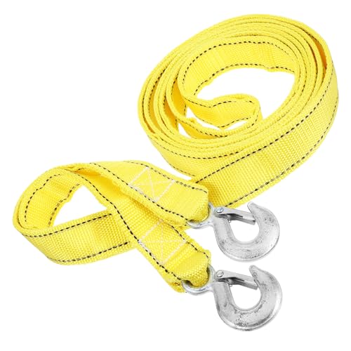 Ipetboom Cuerda de Remolque Doble Capa 4 Metros para Coche y Barco Correa de Alta Resistencia con Ganchos Cuerda de Remolque Reforzada para Rescate y Servicio Pesado