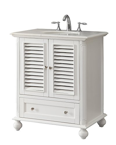 Tennant 30” Cottage Look White Keysville Bathroom Sink Vanity Model # Gd-1087W #TOP2