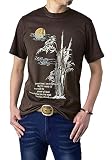 [FLAG ON CREW] 和柄Tシャツ メンズ 半袖 Tシャツ プリント 和アメカジ / B0S / LL 月夜竹林・ブラウン