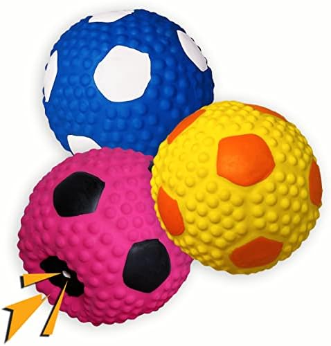 Wieppo Soft Squeaky Dog Ball 2.56”, Latex Squeaky Dog Toys for Medium Dogs and Small Dogs to Fetch, Chase 3pcs