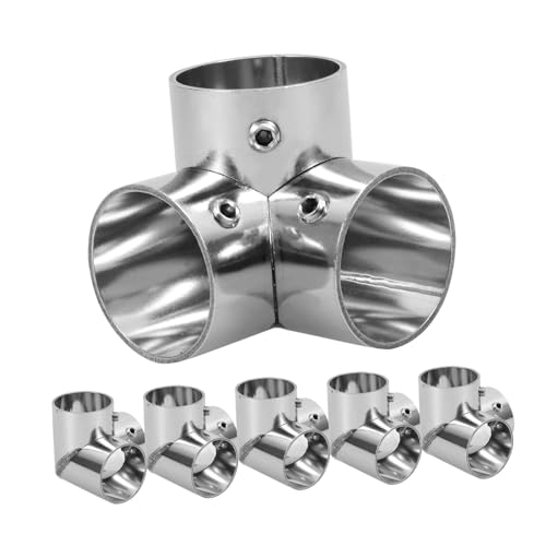 Cabilock 6 Piezas De 3 Accesorios De Tubería De Acero Inoxidable Abrazaderas Para Tuberías De Cerca De Jardín Herramientas De Montaje De Abrazaderas De Poste Conectores Accesorios De
