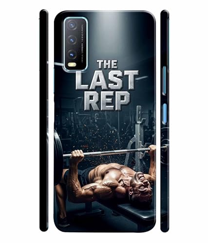 Image of Last Rep Gym Motivation Quotes Printed Hard Back Case Cover & Compatible for Vivo Y20 / Vivo Y20i (Multicolor) - D1808