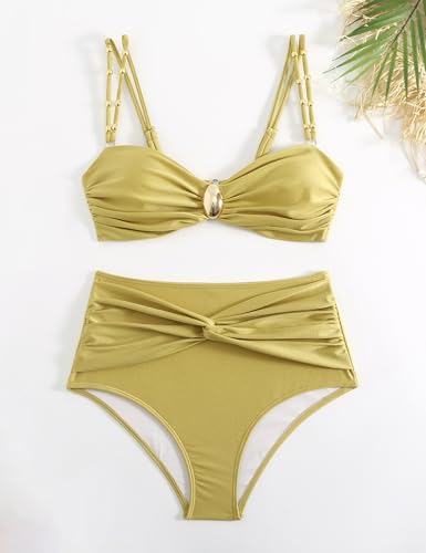 Women's One Piece Swimsuit with Cover up Set Beach Wrap Skirt Retro Bikini Set Two Piece Bathing Suit with Cover up4