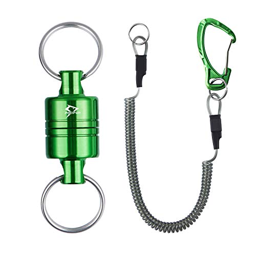 Piscifun Magnetic Net Release for Fly Fishing Magnetic Release Fishing Net Holder Green