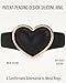 Rinfit Silicone Ring for Her - Stainless Steel Heart - Rubber Wedding Bands for Women - Black/RoseGold, Size 8