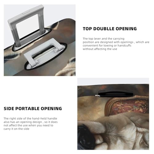 Vintage Pug Dog Elastic Travel Luggage Covers Dustproof Scratch-Resistant Suitcase Protector Fit 22-24 Inch3