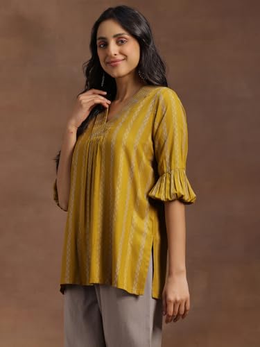 Image of Libas Woven Design Rayon Straight Kurti for Women
