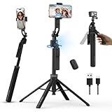 ULANZI TT23 三脚 スマホ 自撮り棒 オートトラッキング三脚 AI自動追跡 160cm 7段階調節 360°回転動き追従機能 ワンボタンで開く スマホホルダー取り外し可能 リモコン付き 自動顔追跡 セルフィースティック フェイストラッキング カメラ/GoPro用 iPhone/Android対応