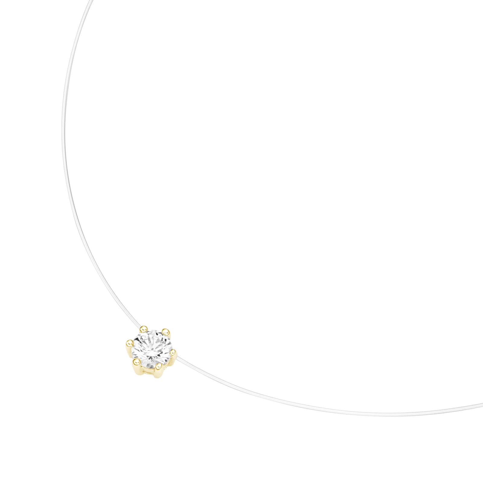 Collier schwebender Stein, Zirkonia, Silber 925