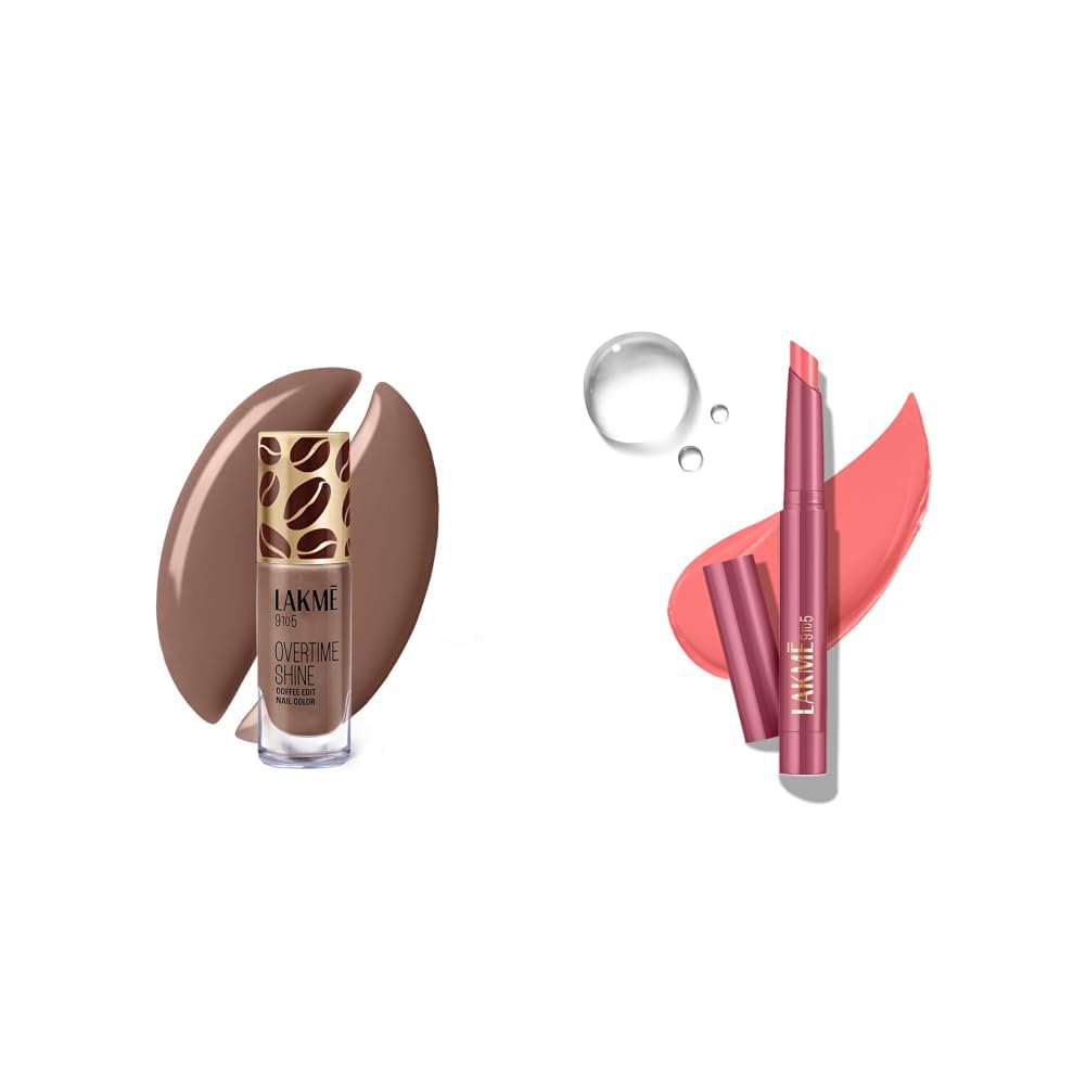 Lakme 9 to 5 Overtime Shine Nail Polish - Coffee Edit-09 Cold Brew 6ml Lakme 9 to 5 Forever Matte Lip Crayon, Commute Pink 1.1g-picture-16