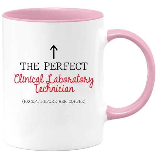 quotedazur - Mug The Perfect Clinical Laboratory Technician (Except Before Her Coffee) - Funny Gift for Lab Techs, Birthdays, Work Celebrations, and Laboratory Events