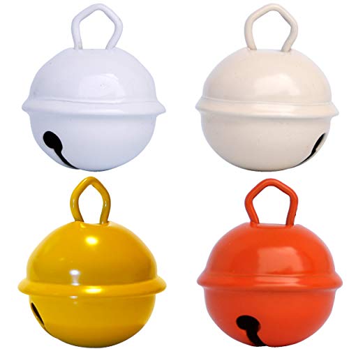 Gros Grelots Musicaux Couleurs Blanc + Ivoire + Jaune-orangé + Orange (4 clochettes 25mm) Existe en Petits 15mm et Géants 35mm Enfants Bébé : Montessori Instruments Noël Décorations Loisirs Créatifs Cover