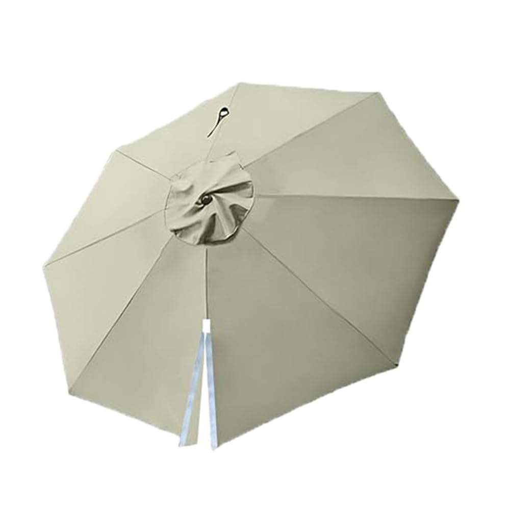 Auvent De Remplacement pour Parasol 8 Baleines Toile De Remplacement pour Parasol Déporté 300cm 350cm Rond Tissu De Remplacement pour Parasol(Light Grey,3.5m(11.5ft))