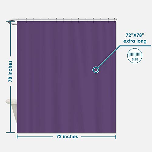 Lanmeng Peva Shower Curtain Liner, Extra Long, Frosted Thicken Water-Repellent Comes With 12 Hooks (72-By-78 Inch, Purple) #TOP1